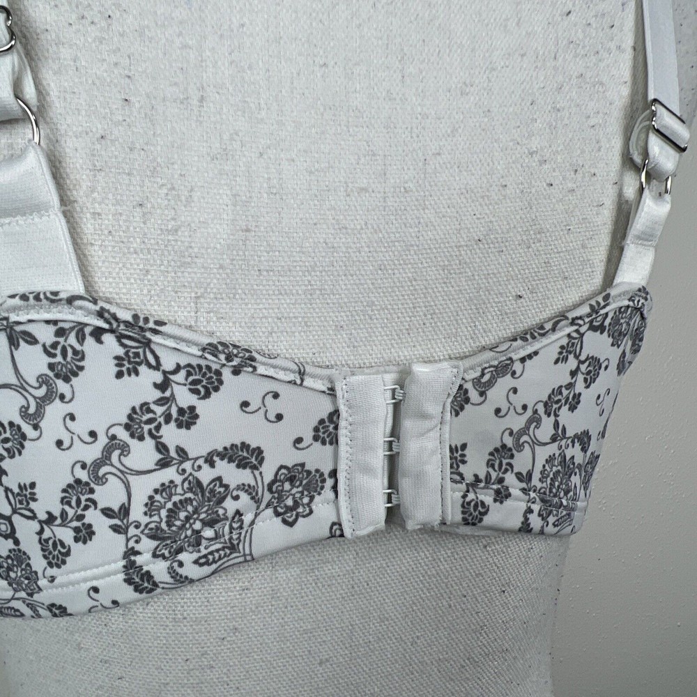 Bali Bra Women 38DD Black White Floral Print Wired Unpadded - Picture 10 of 13